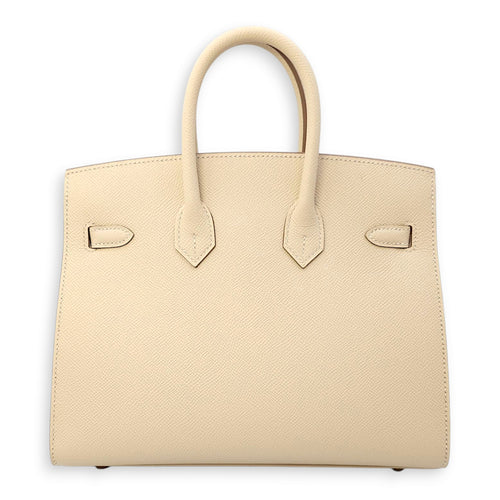 Birkin 25 Craie in Epsom, Gold hardware