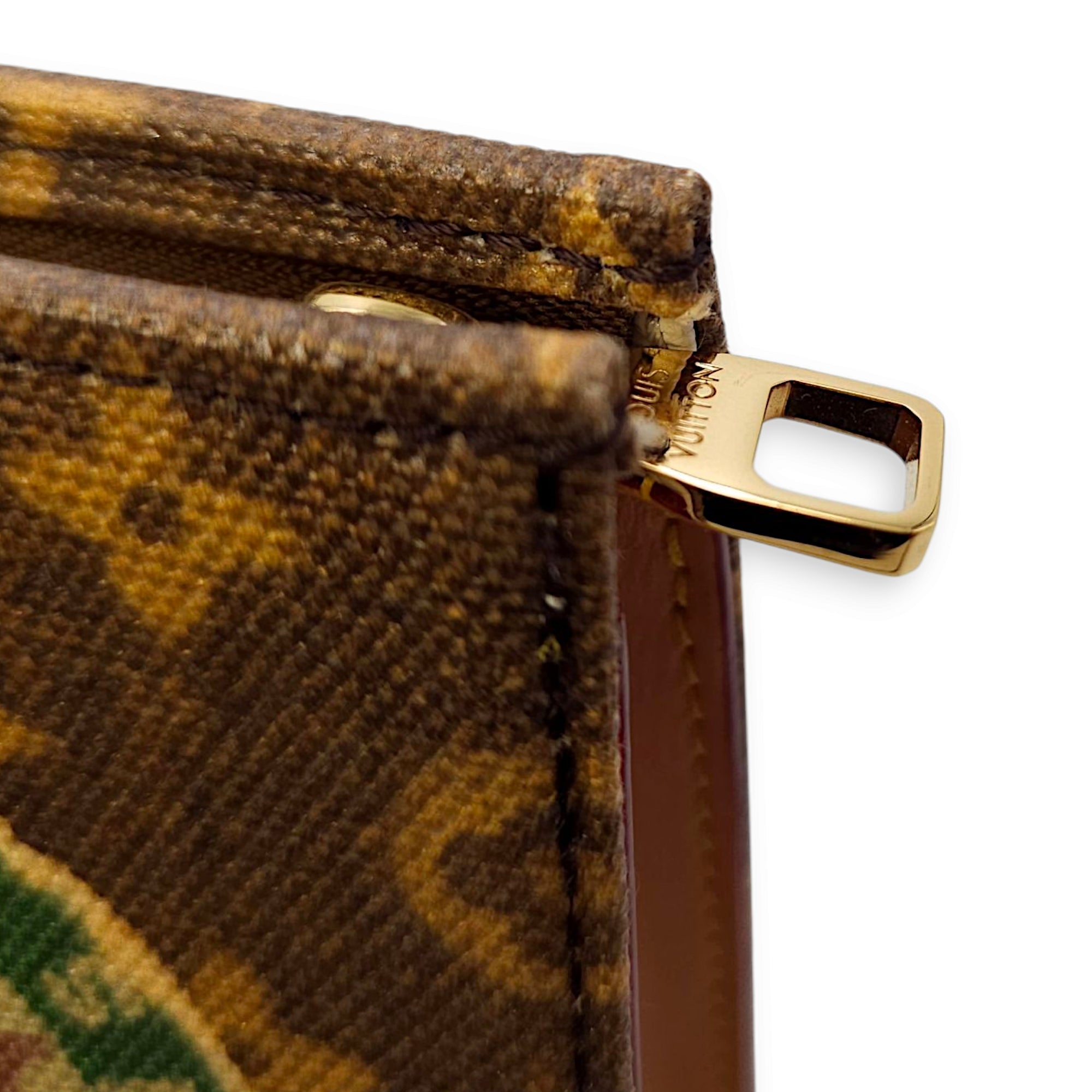 Pochette Toilette Monogram Pouch in Coated Canvas, Gold hardware