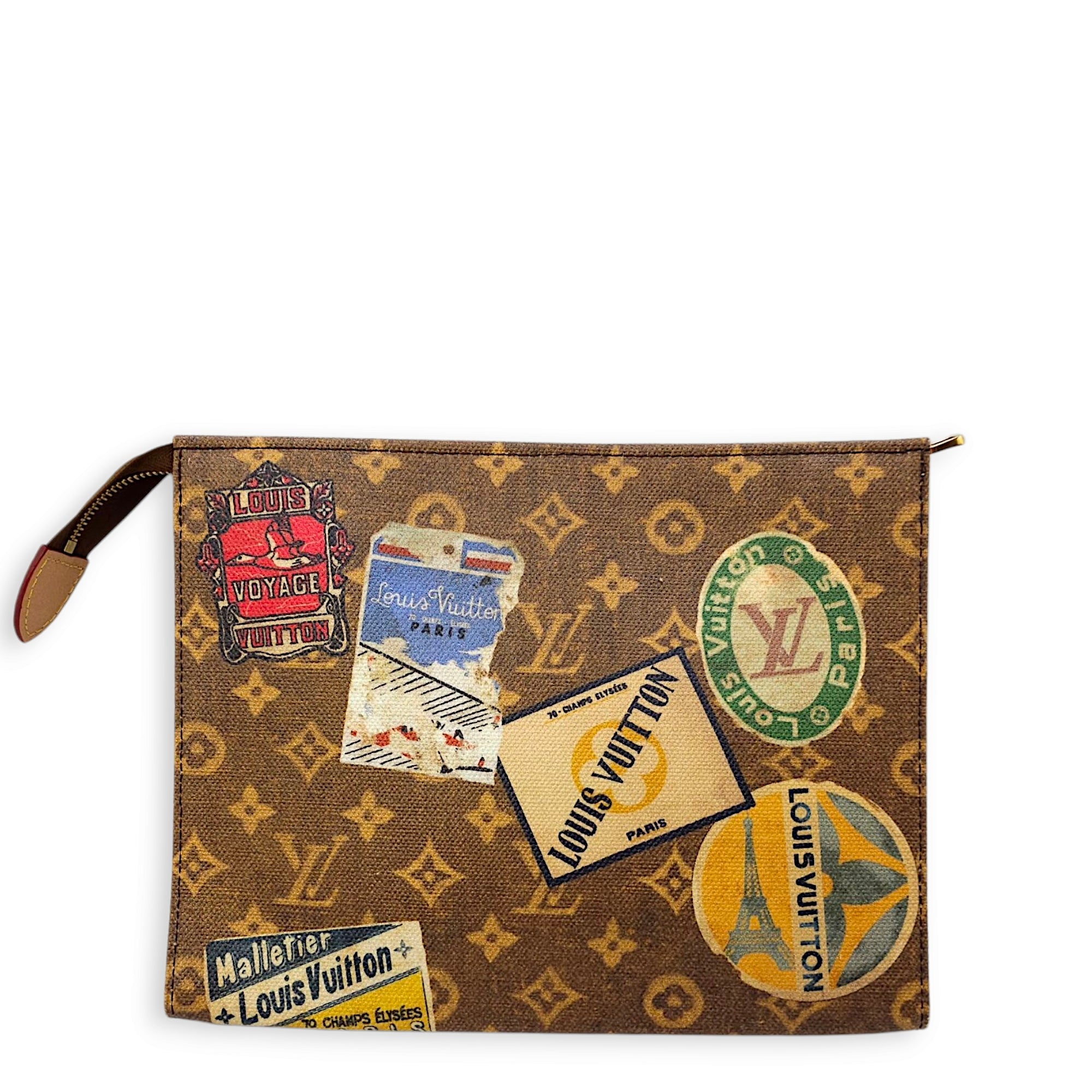Pochette Toilette Monogram Pouch in Coated Canvas, Gold hardware