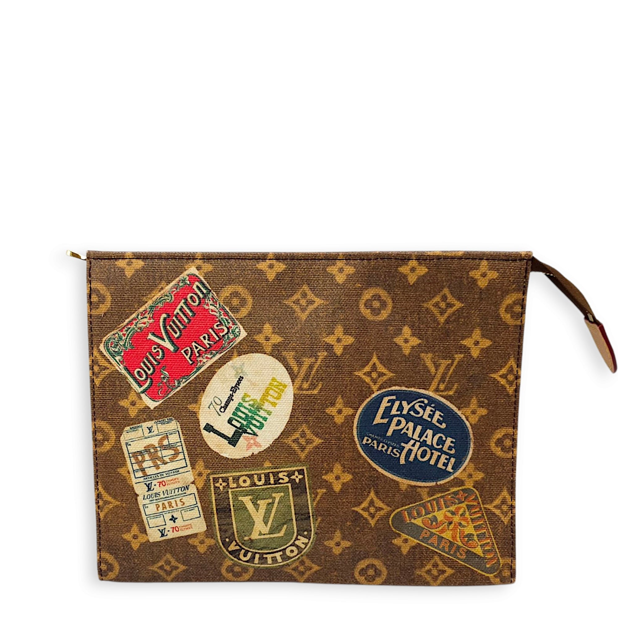 Pochette Toilette Monogram Pouch in Coated Canvas, Gold hardware