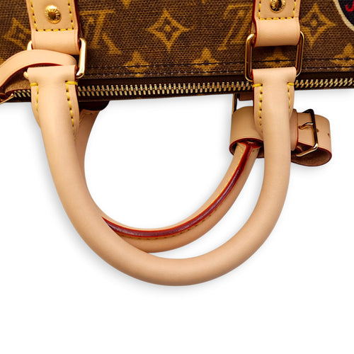 Keepall Bandouliere Duffle Bag in Coated Canvas, Gold hardware