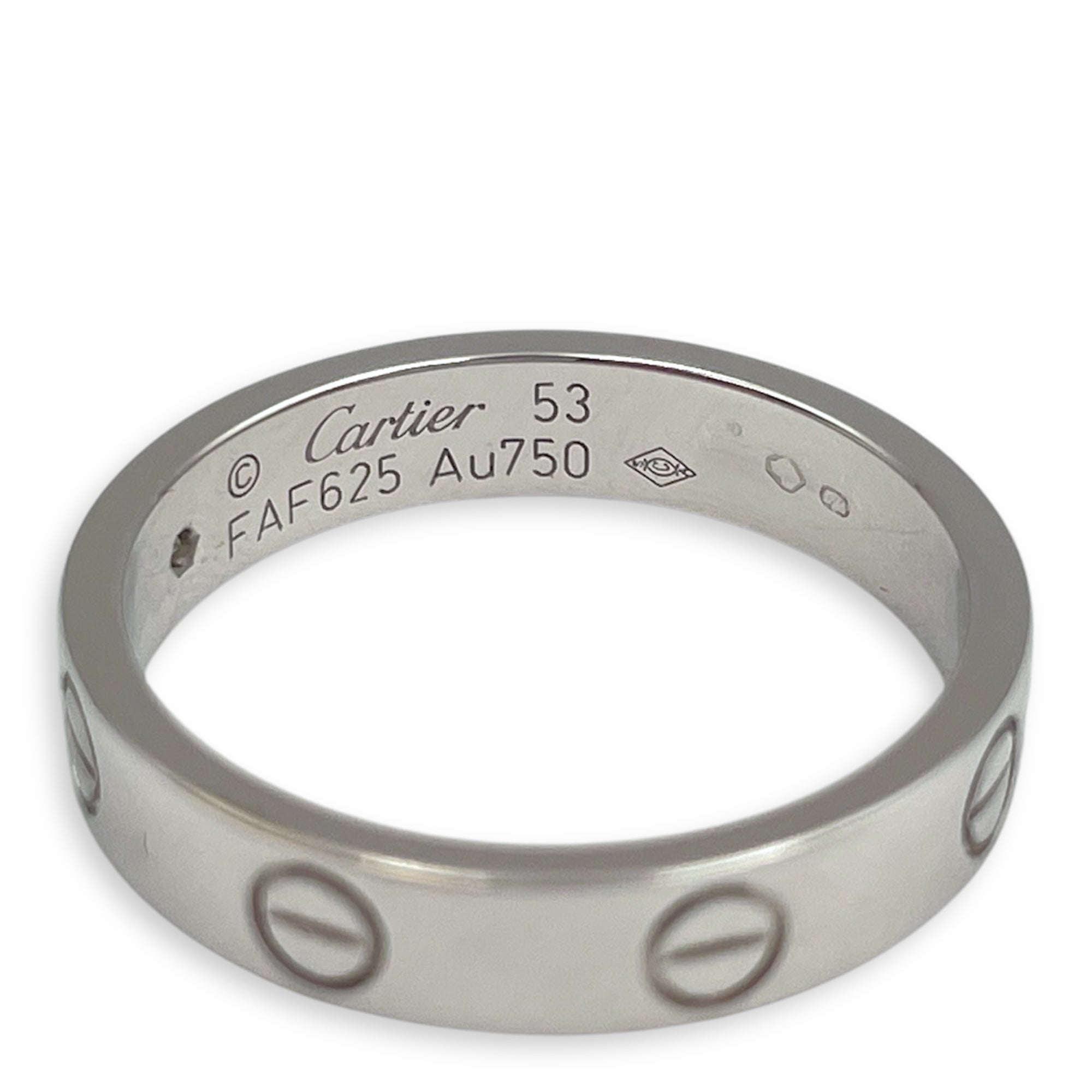 Love, Small Model 53 Ring in White Gold Hardware