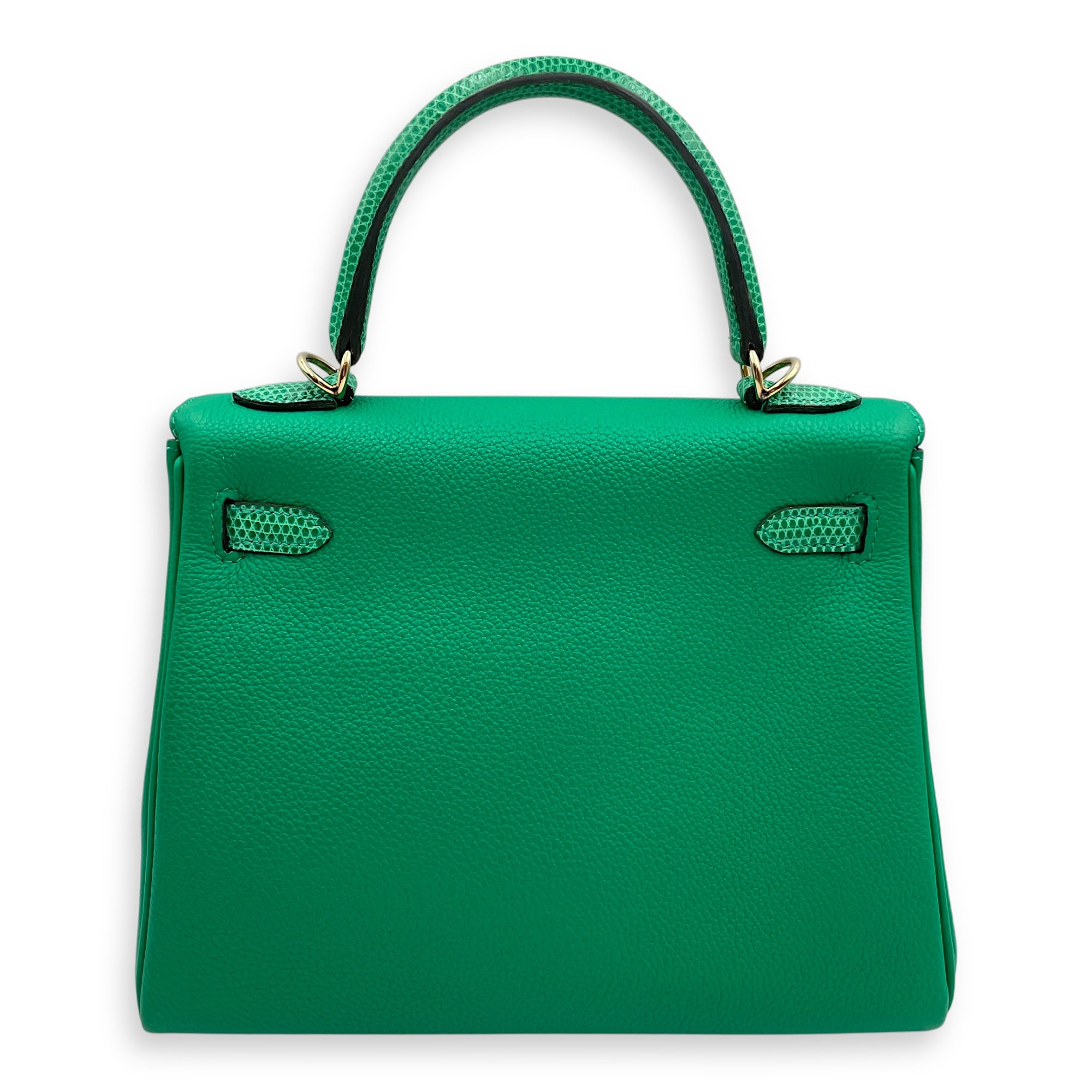 Kelly Touch 25 Menthe in Togo/Lizard Niloticus, Permabrass hardware