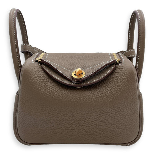 Lindy II Mini Etoupe in Clemence, Gold hardware