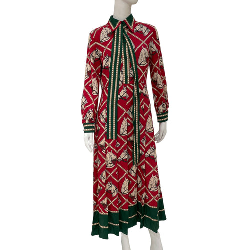 Patterned 42 Red Dress in Wool