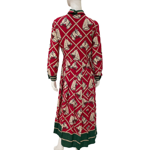 Patterned 42 Red Dress in Wool