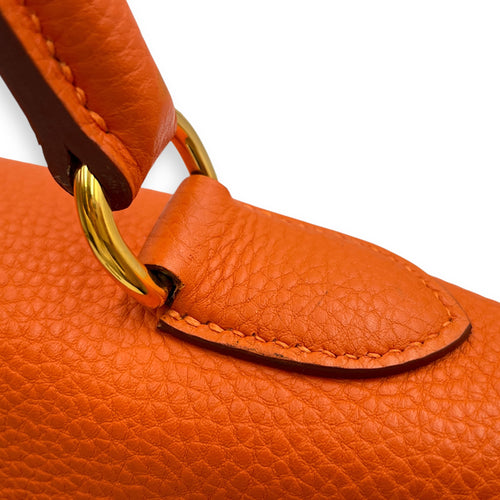 Shoulder Kelly 42 Orange in Togo, Gold hardware