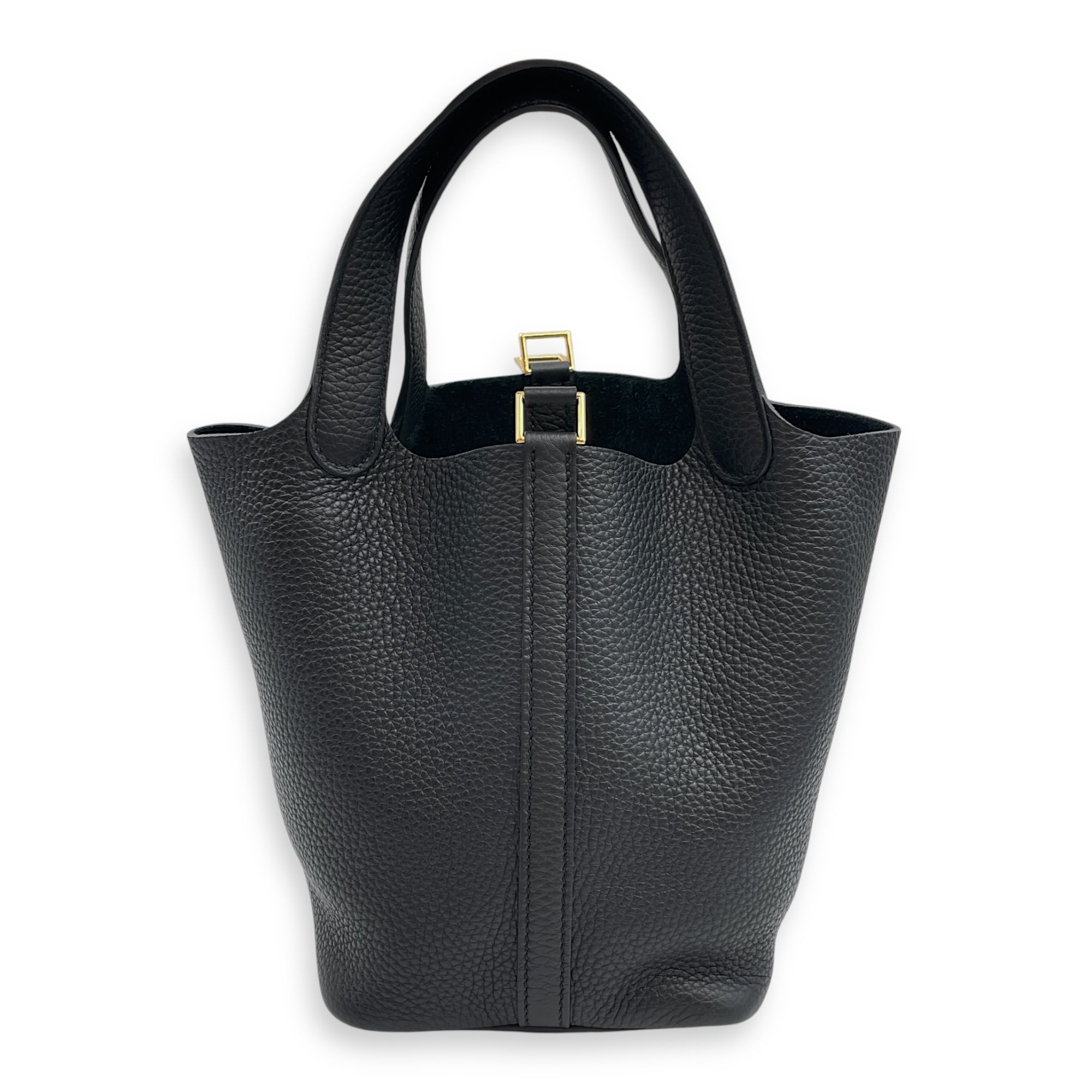 Picotin 18 Black in Clemence, Gold hardware