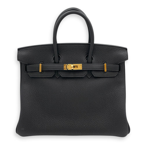 Birkin 25 Black in Togo, Gold hardware