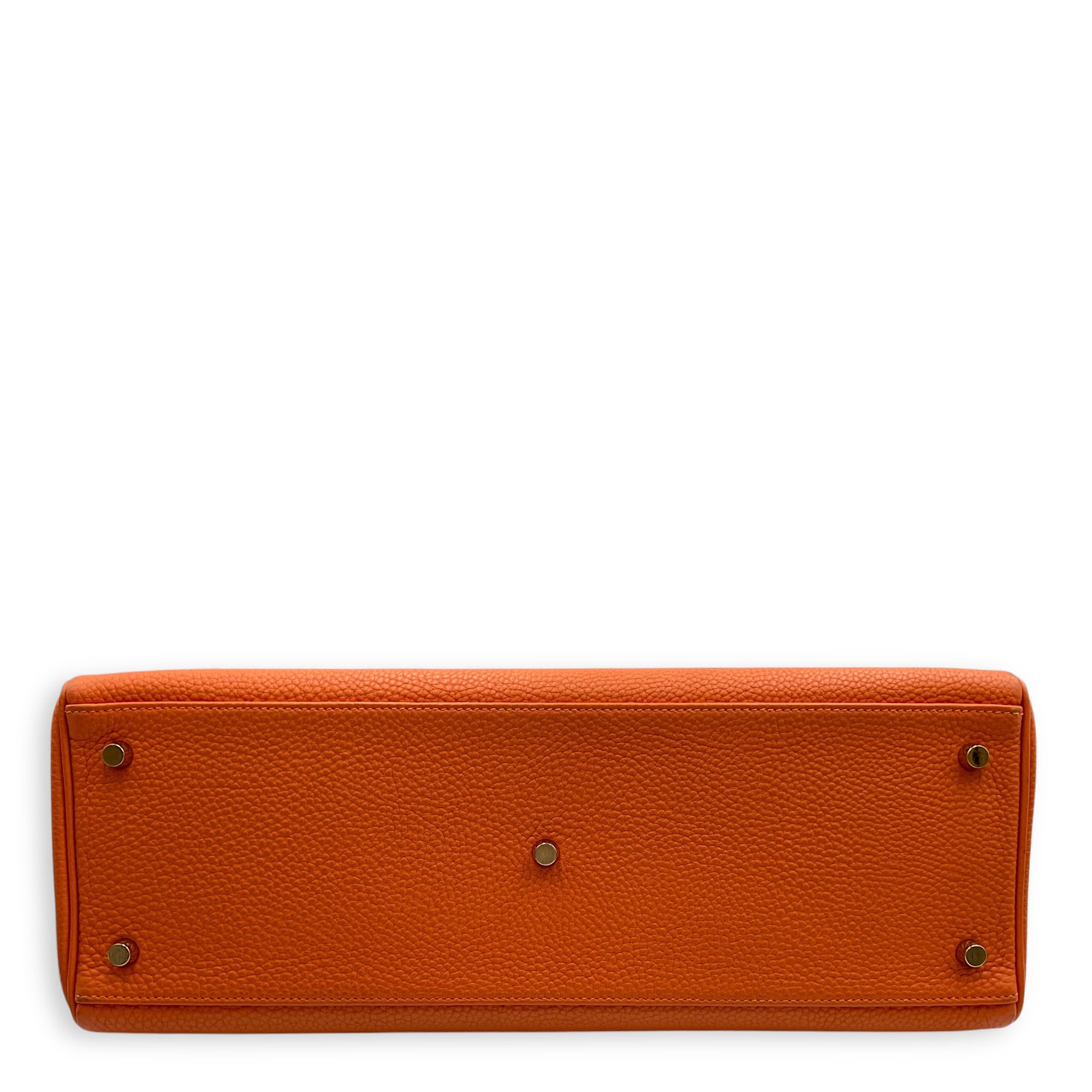 Shoulder Kelly 42 Orange in Togo, Gold hardware