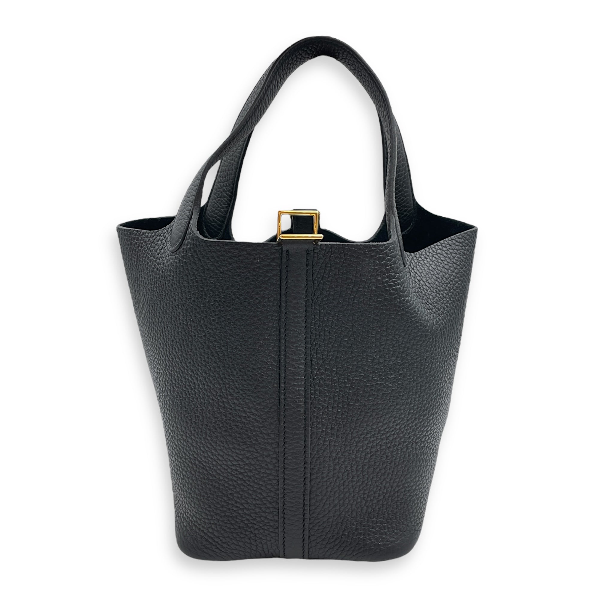 Picotin 18 Black in Clemence, Gold hardware