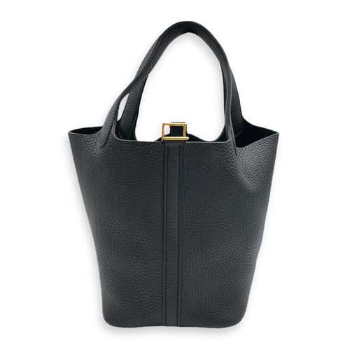 Picotin 18 Black in Clemence, Gold hardware