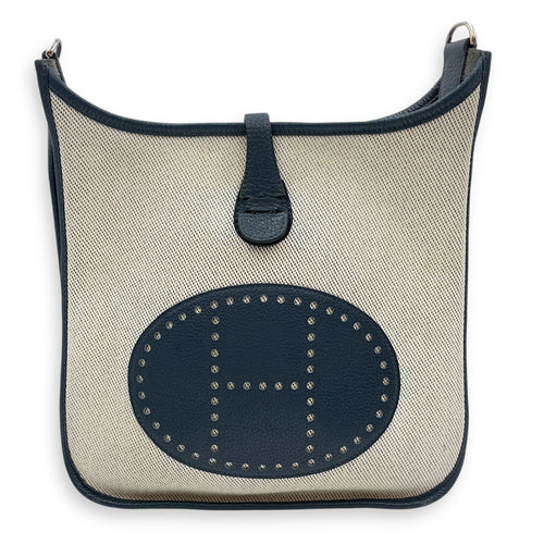 Evelyne II PM Blue Sapphire in Toile/Clemence, Palladium hardware