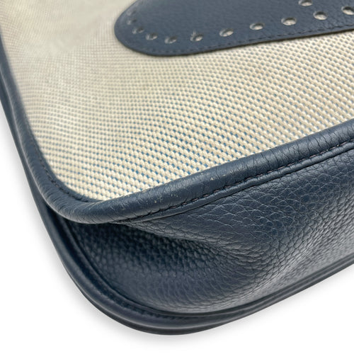 Evelyne II PM Blue Sapphire in Toile/Clemence, Palladium hardware