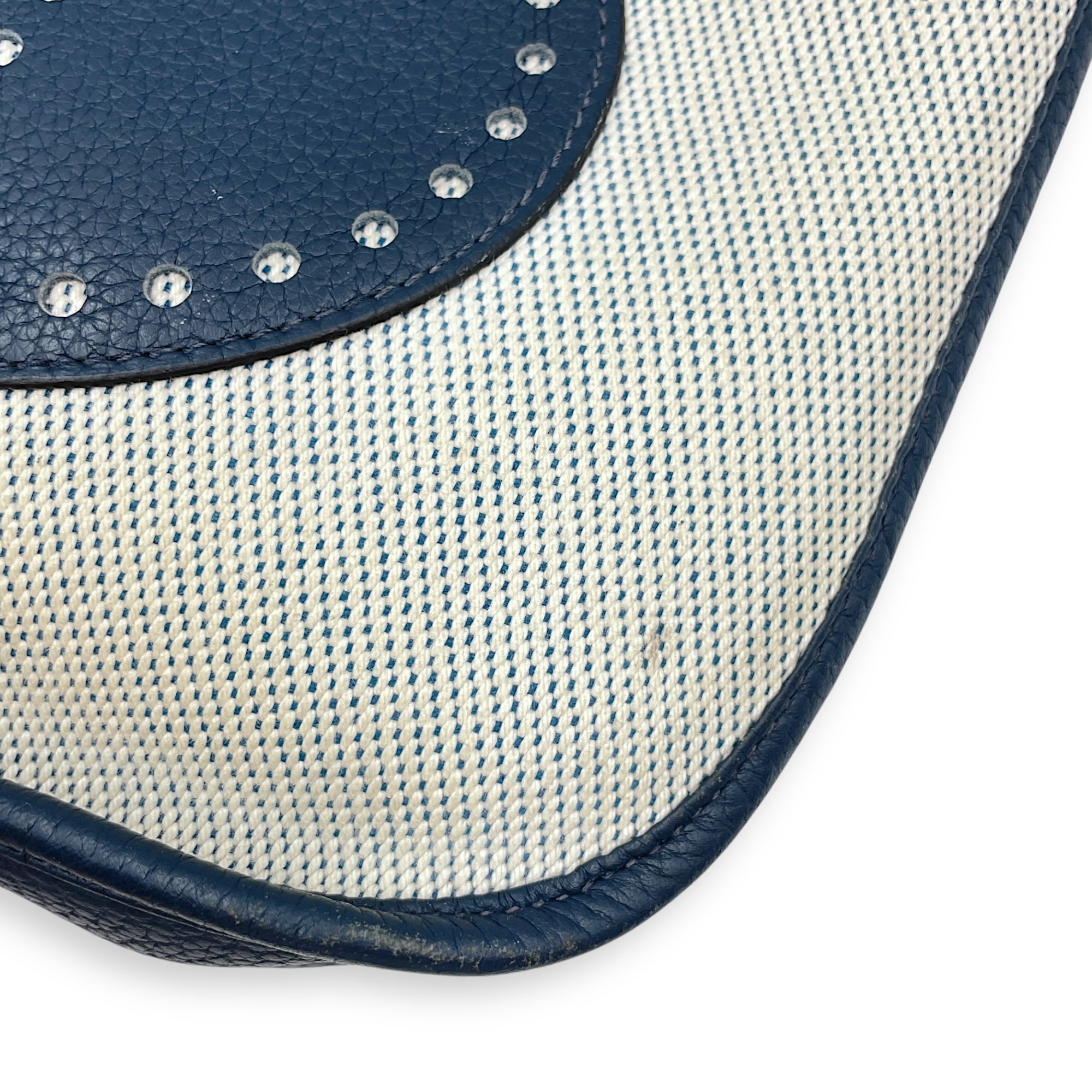 Evelyne II PM Blue Sapphire in Toile/Clemence, Palladium hardware