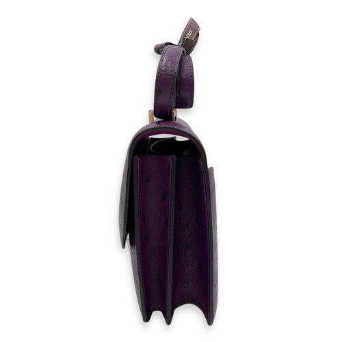 Constance Mirror 18 Violine in Ostrich, Palladium hardware