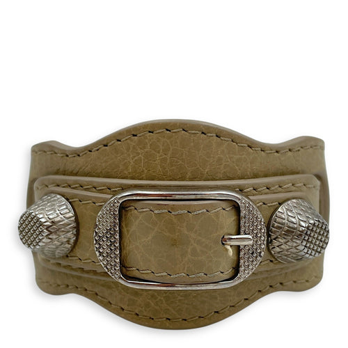 Arena Wrap Giant Studs 20cm x 4cm Beige Bracelet in Calfskin Silver hardware CL2505-12643 1