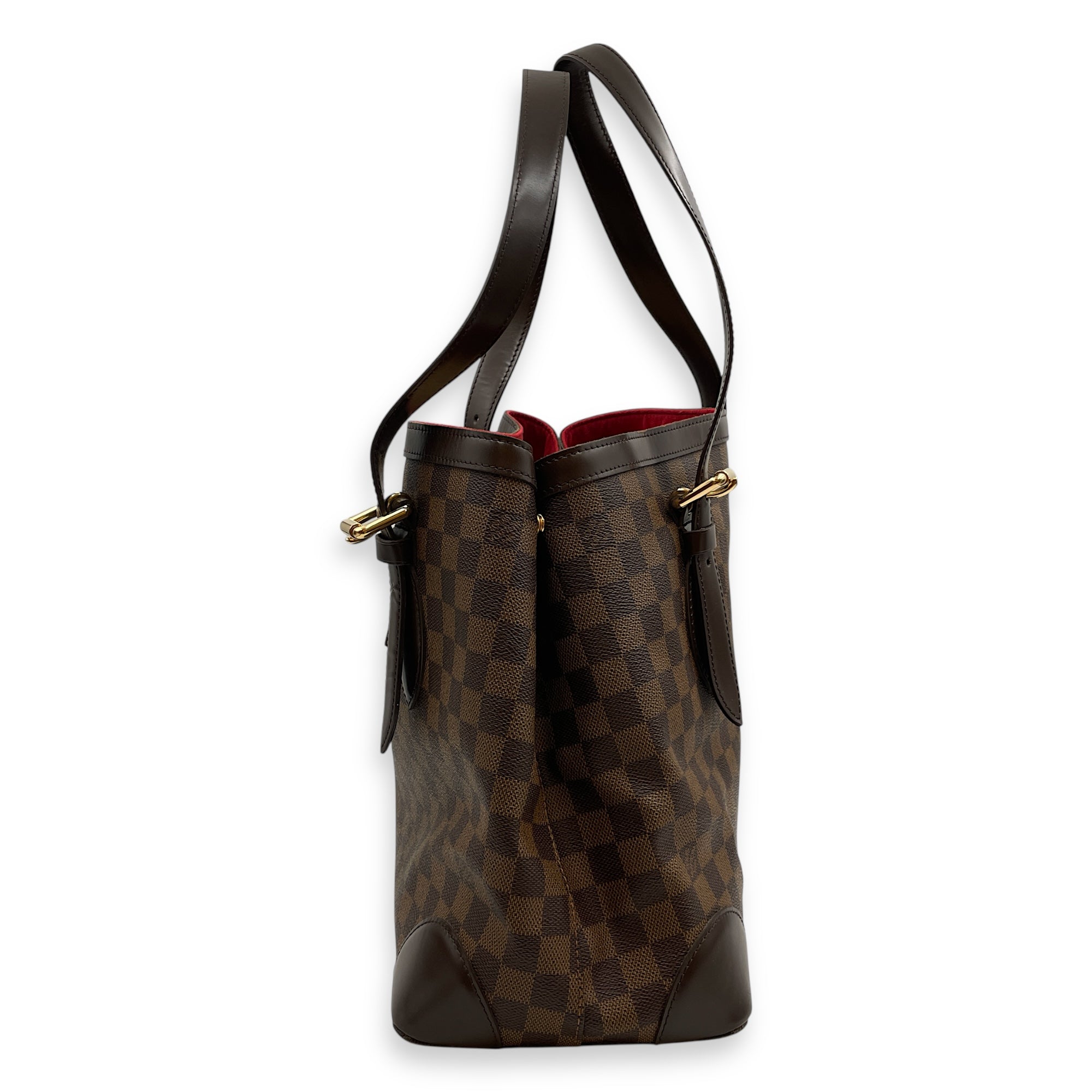 Hampstead MM Damier Shoulder Bag in Coated Canvas, Gold hardware