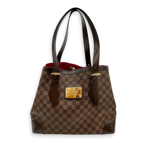 Hampstead MM Damier Shoulder Bag in Coated Canvas, Gold hardware
