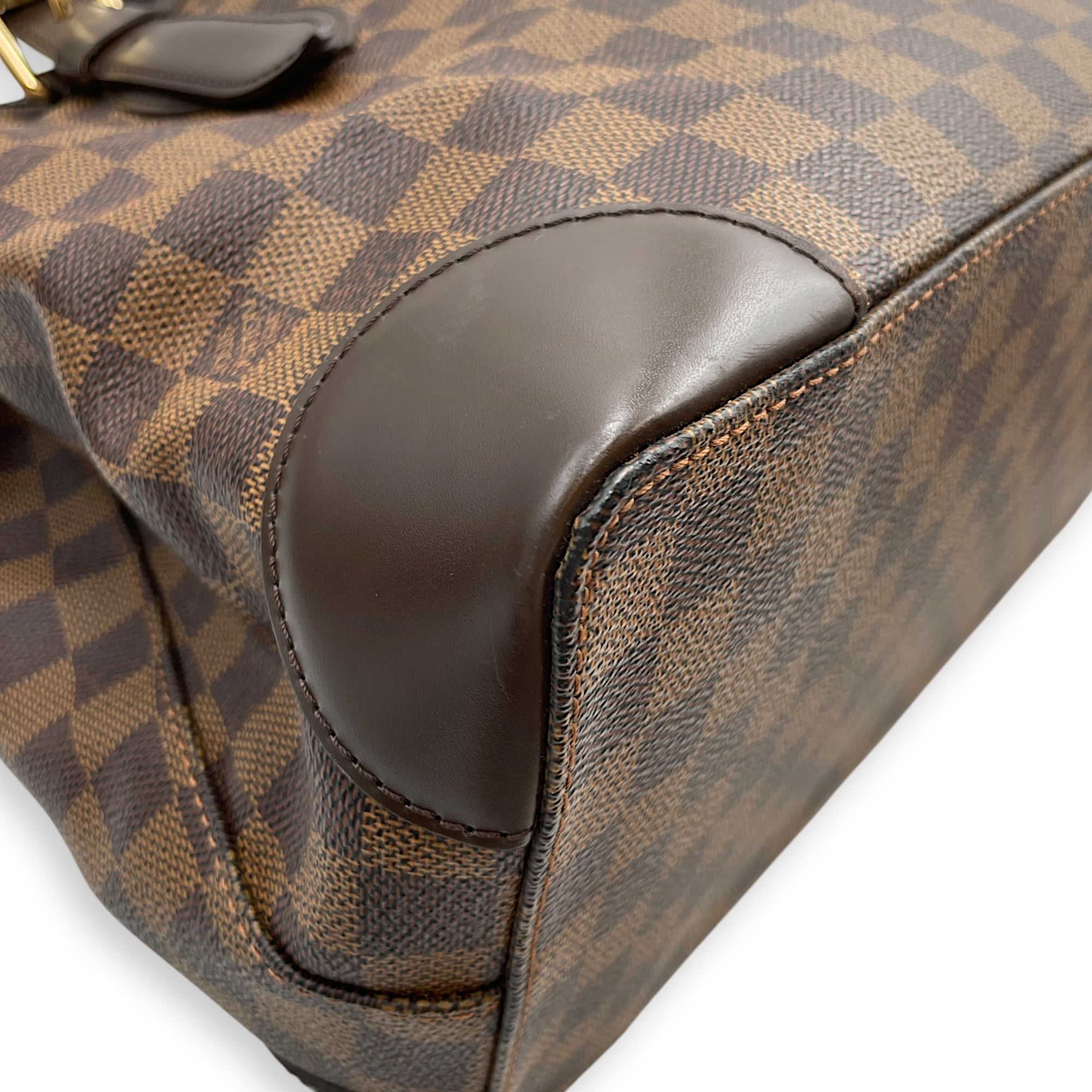 Hampstead MM Damier Shoulder Bag in Coated Canvas, Gold hardware