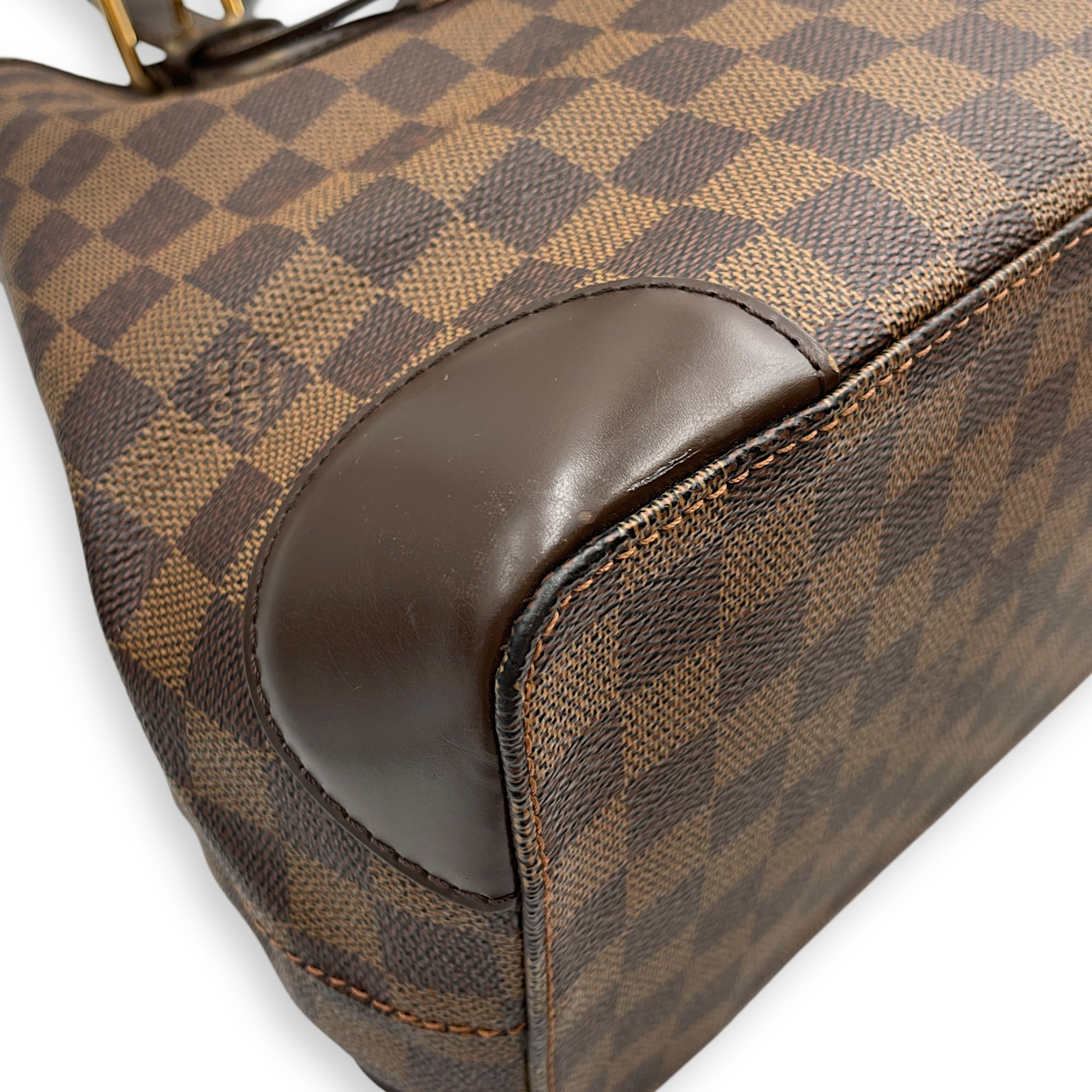 Hampstead MM Damier Shoulder Bag in Coated Canvas, Gold hardware