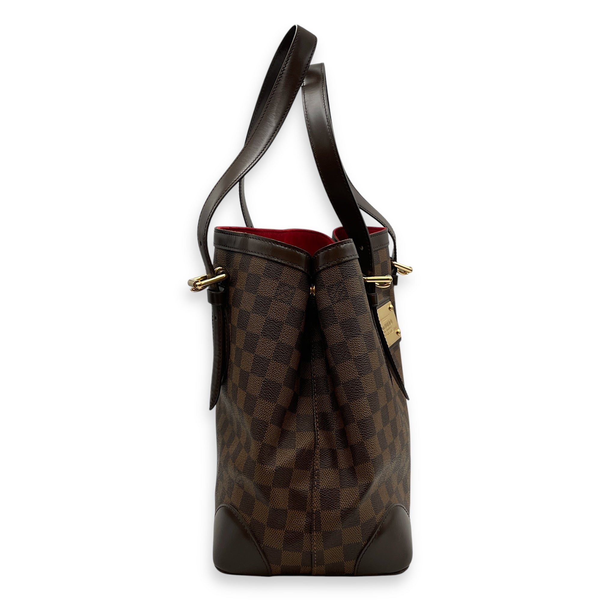 Hampstead MM Damier Shoulder Bag in Coated Canvas, Gold hardware