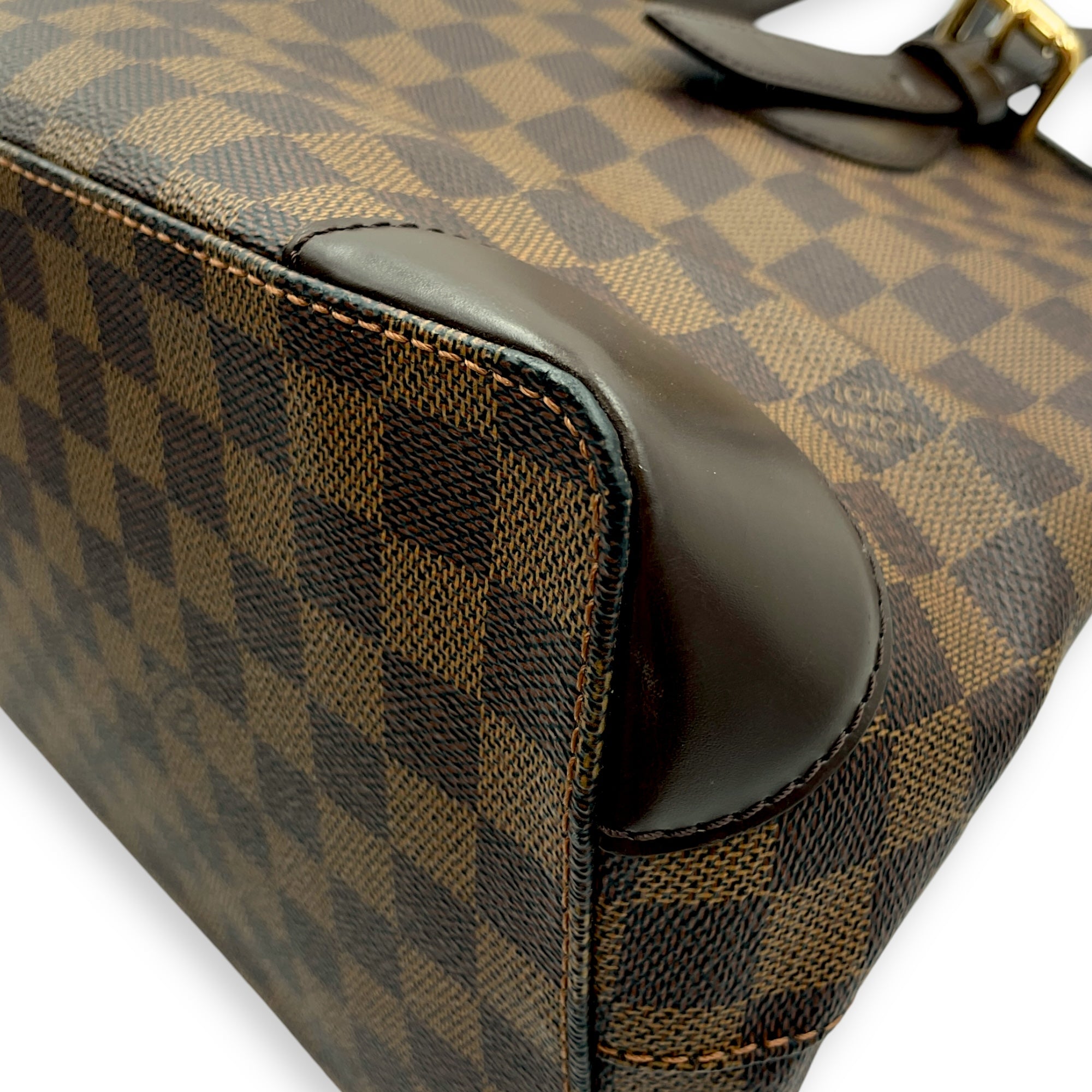 Hampstead MM Damier Shoulder Bag in Coated Canvas, Gold hardware
