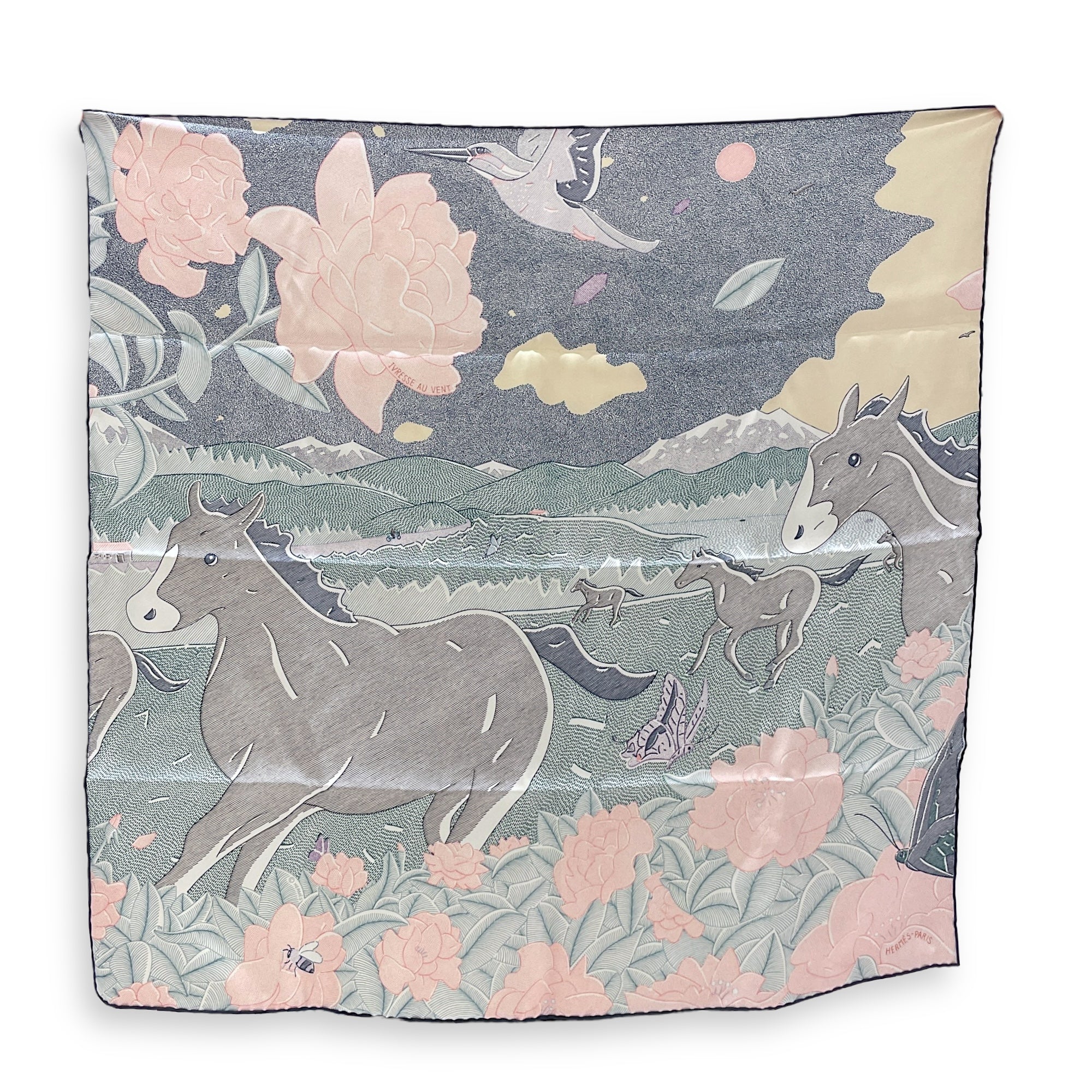 Ivresse Au Vent 70 Bleu/Rose/Vert Scarf