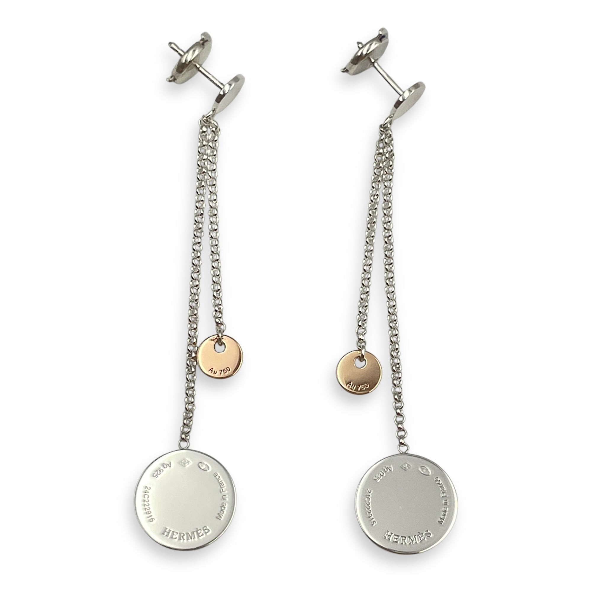Ex Libris PM Earrings in Silver,Rose Gold Hardware