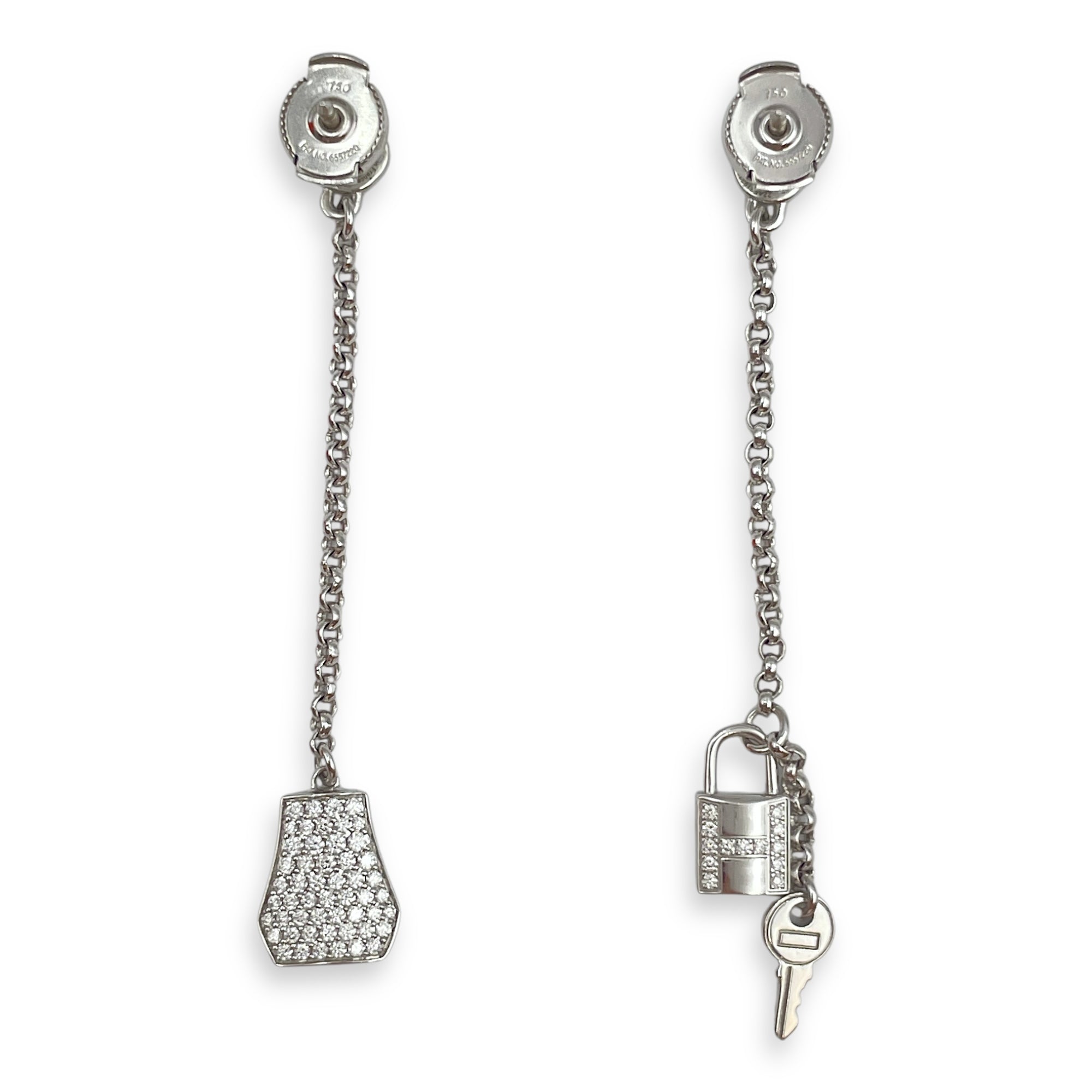 Kelly Clochette Earrings in White Gold Hardware