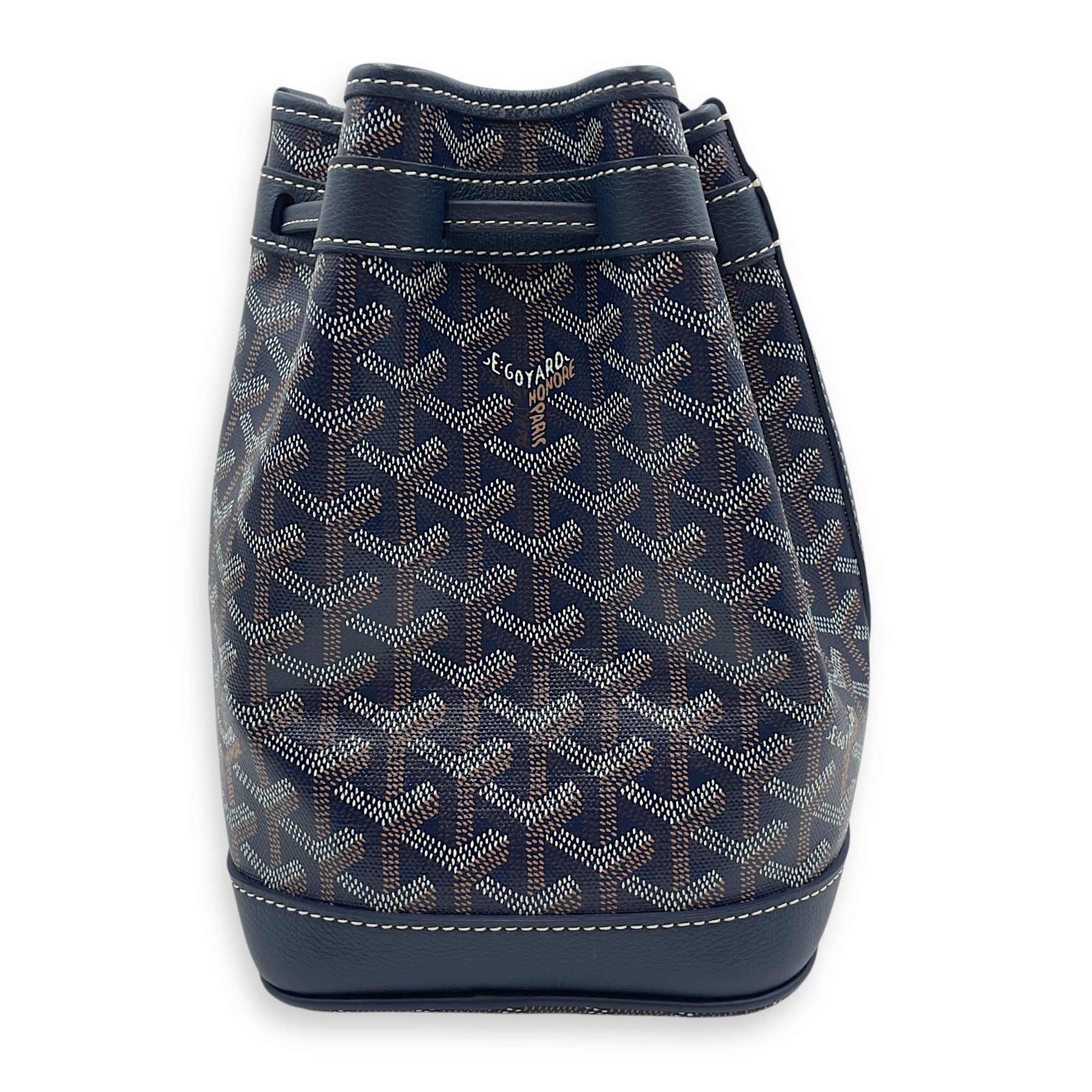 Petit Flot Blue Bucket Bag in Coated Canvas
