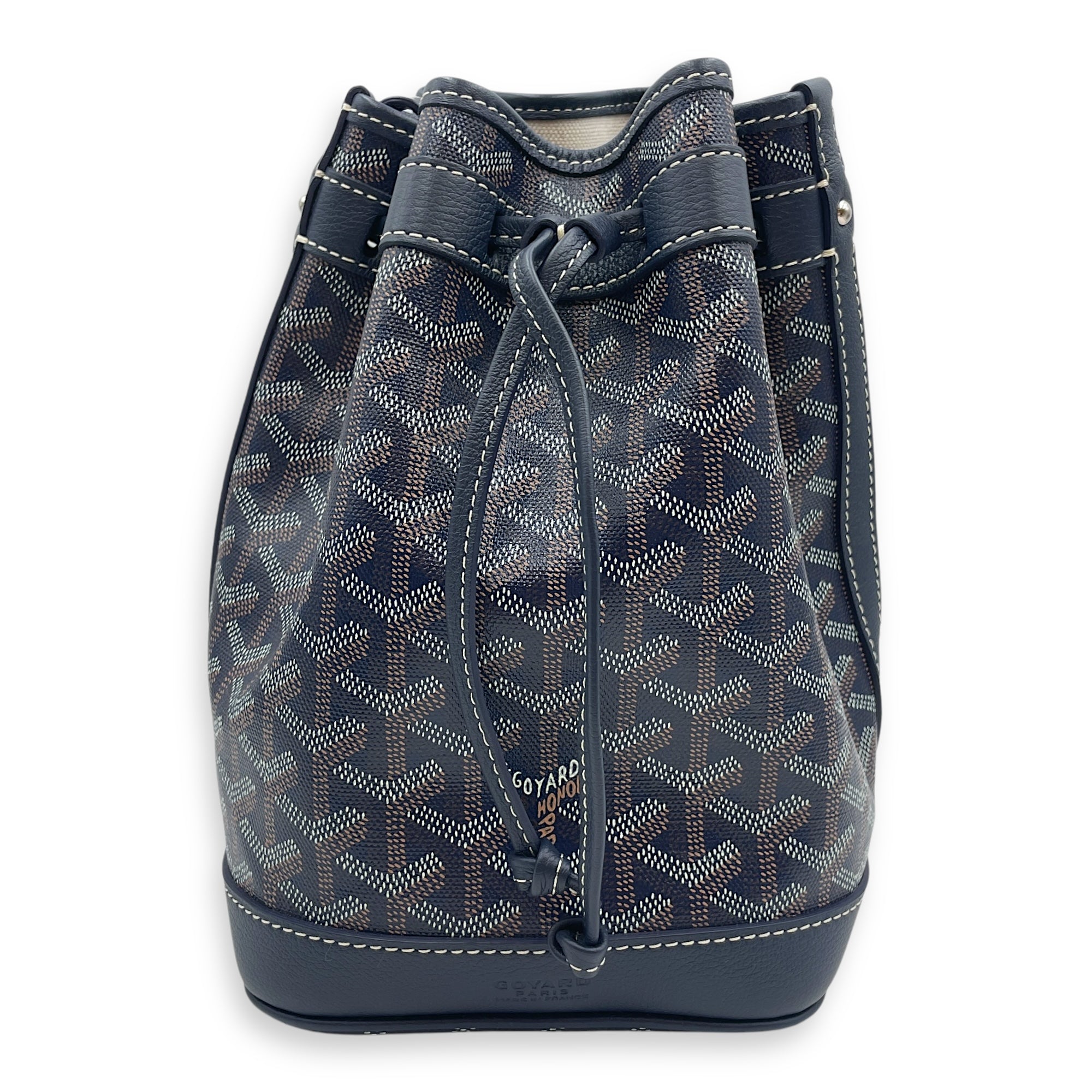 Petit Flot Blue Bucket Bag in Coated Canvas