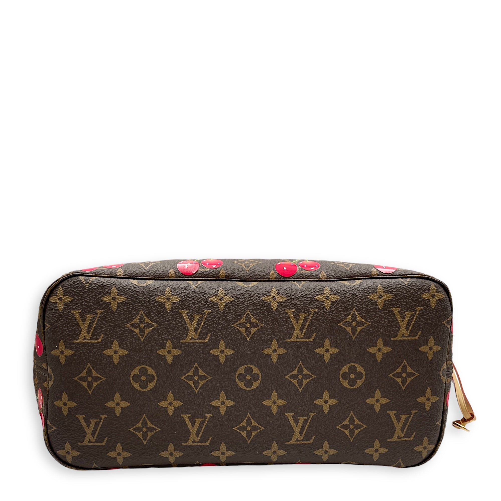 LV X Mk Cherry print Neverfull Shoulder Bag in Coated Canvas, Gold hardware