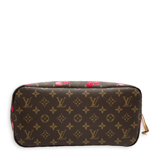 LV X Mk Cherry print Neverfull Shoulder Bag in Coated Canvas, Gold hardware