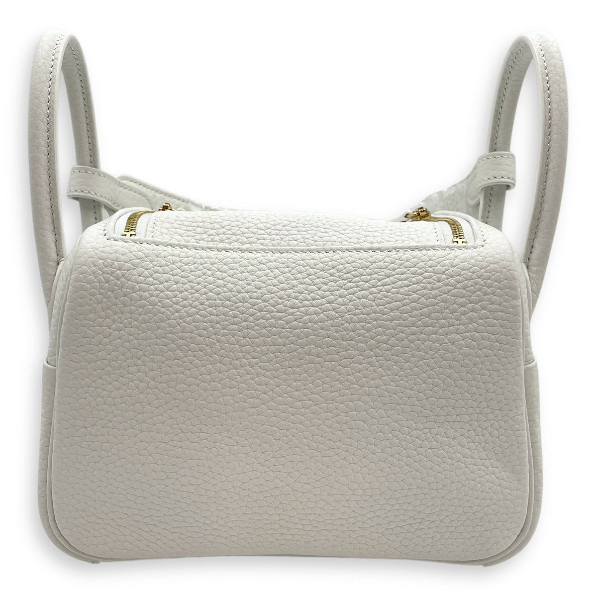 Lindy Mini New White in Clemence Gold hardware