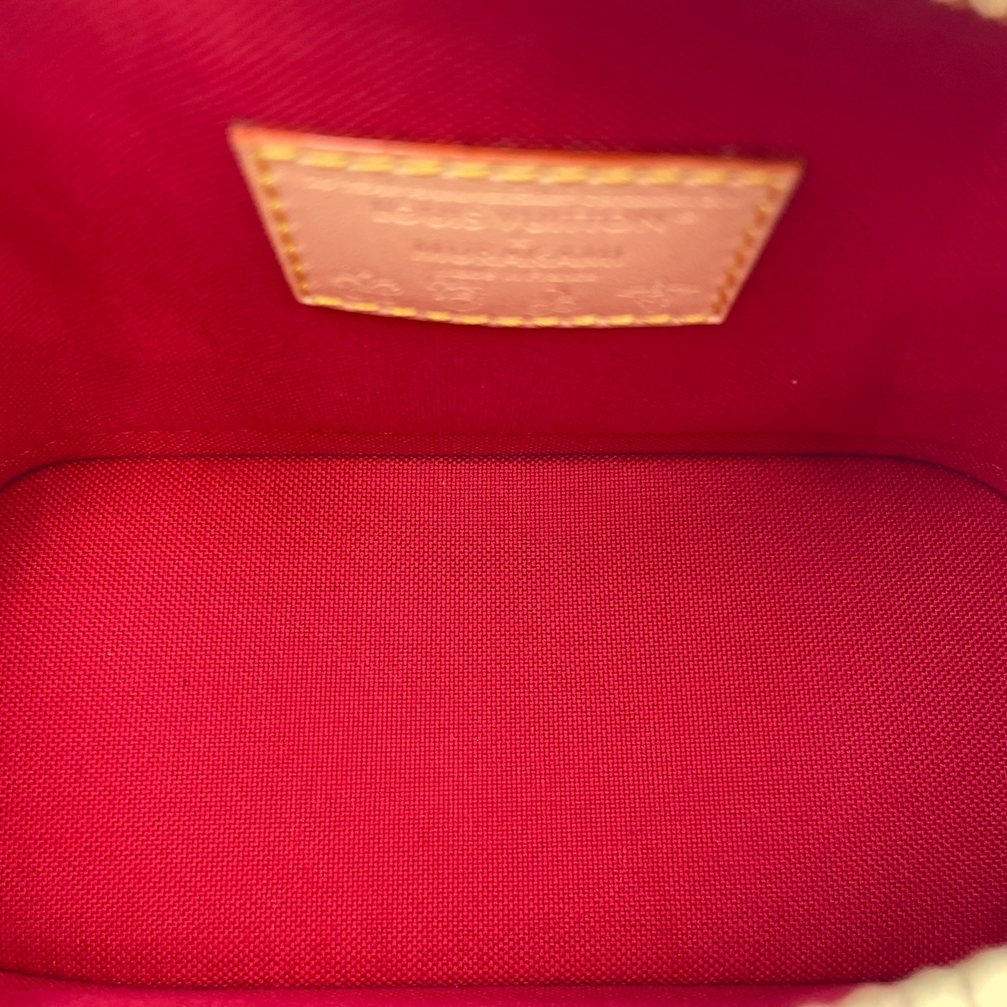 Nano Alma cherry print Top Handle Bag in Coated Canvas, Gold hardware