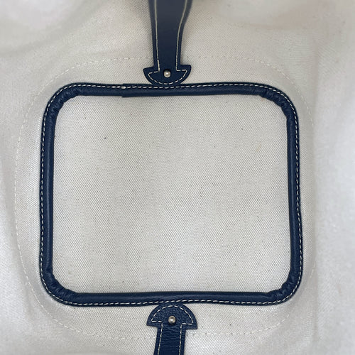 Petit Flot Blue Bucket Bag in Coated Canvas