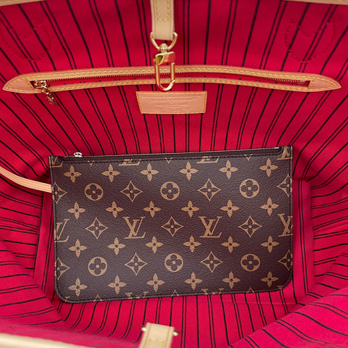 LV X Mk Cherry print Neverfull Shoulder Bag in Coated Canvas, Gold hardware