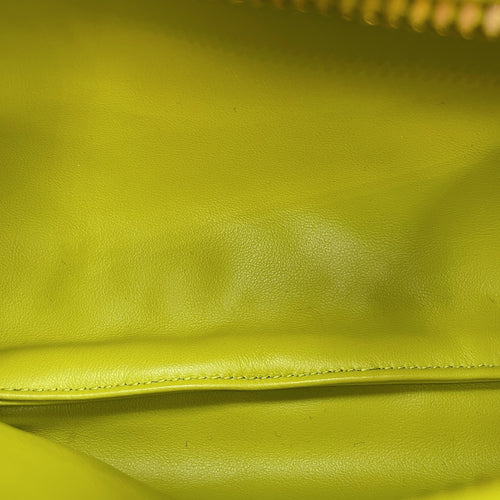 Mini Intrecciato Jodi hobo Green Top Handle Bag in Nappa Leather, Gold hardware