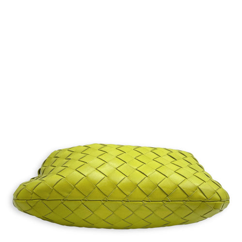 Mini Intrecciato Jodi hobo Green Top Handle Bag in Nappa Leather, Gold hardware