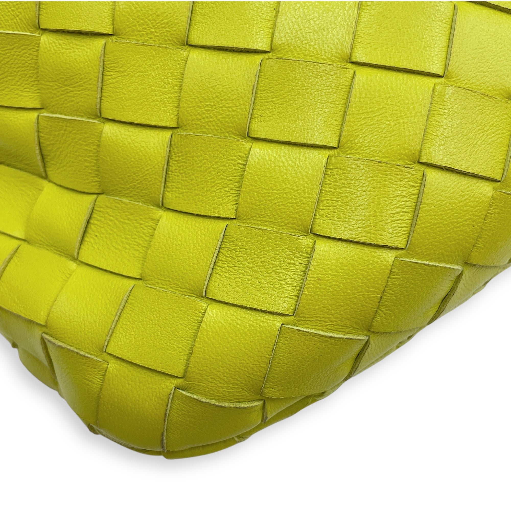 Mini Intrecciato Jodi hobo Green Top Handle Bag in Nappa Leather, Gold hardware