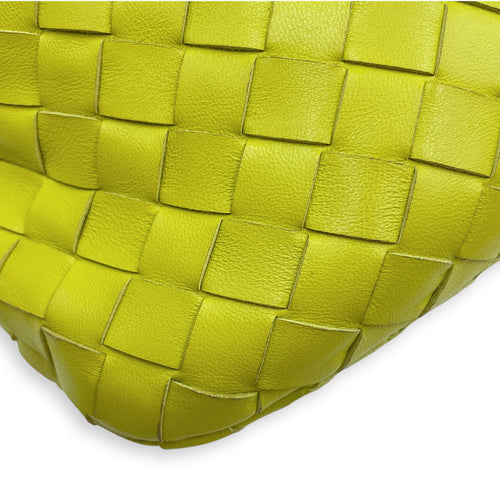 Mini Intrecciato Jodi hobo Green Top Handle Bag in Nappa Leather, Gold hardware