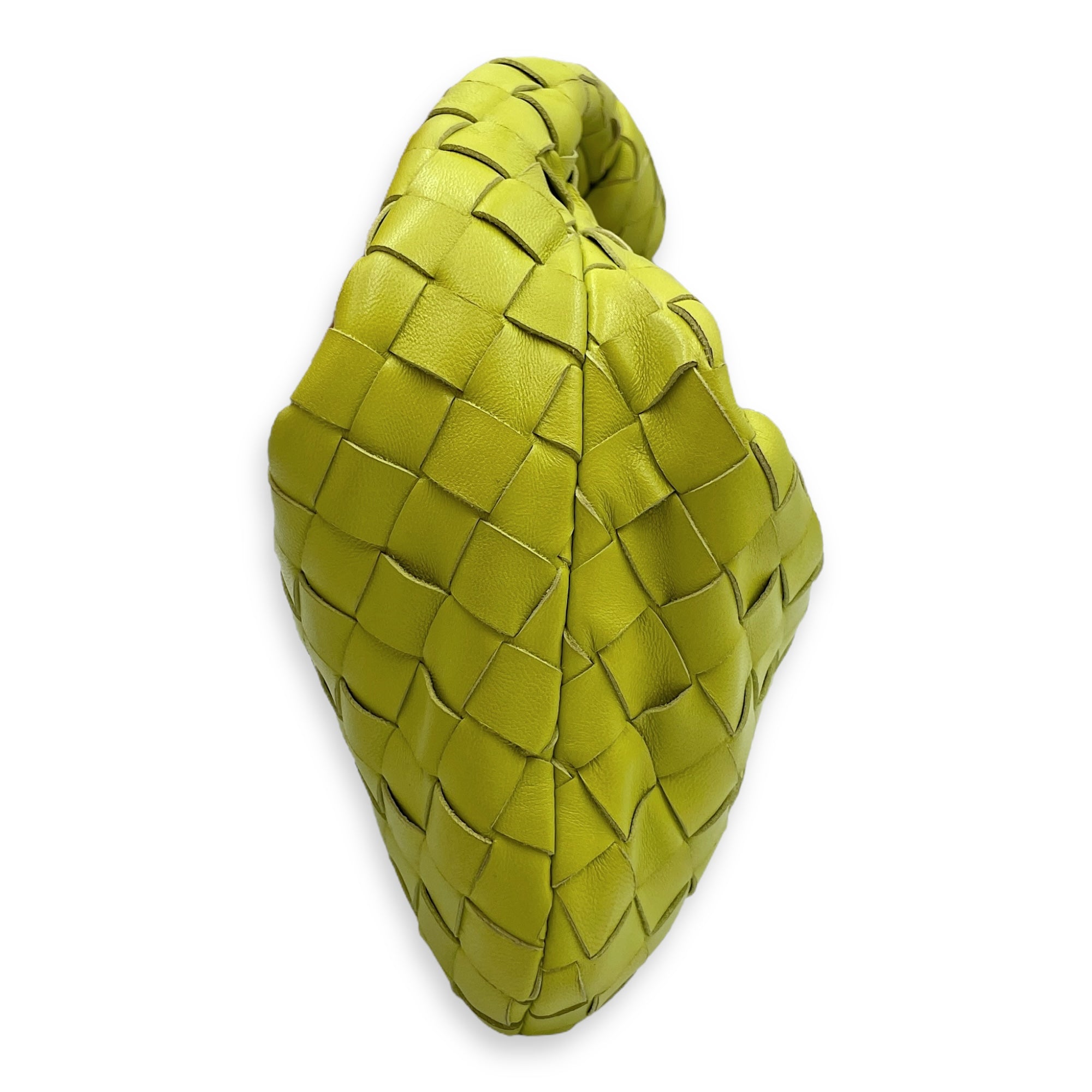 Mini Intrecciato Jodi hobo Green Top Handle Bag in Nappa Leather, Gold hardware