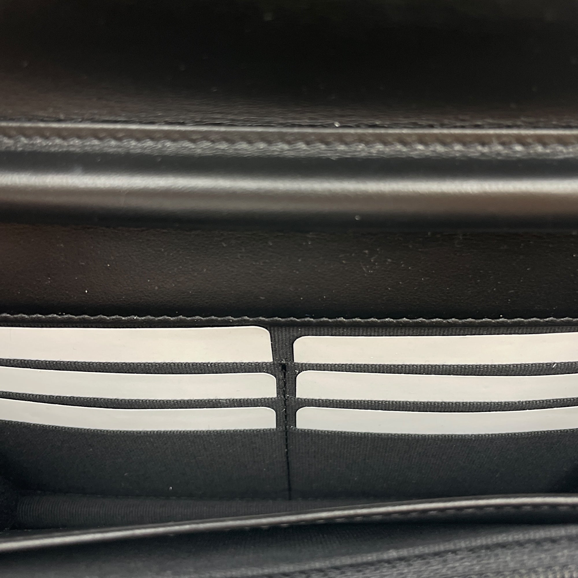 La Boy Black Wallet On Chain in Caviar Leather, Brushed Gold hardware