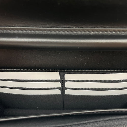 La Boy Black Wallet On Chain in Caviar Leather, Brushed Gold hardware