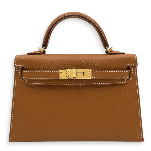 HSS Sellier Kelly 20 Gold/Rose Shocking in Epsom, Gold hardware