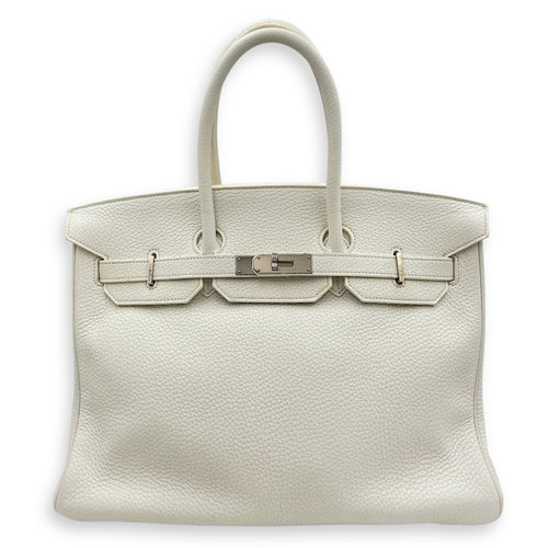 Birkin 35 Blanc in Clemence, Palladium hardware
