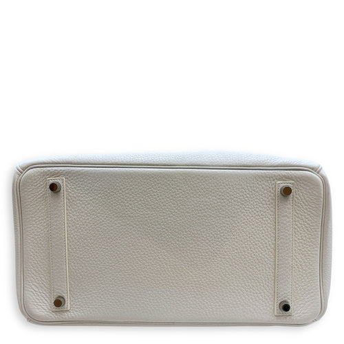 Birkin 35 Blanc in Clemence, Palladium hardware