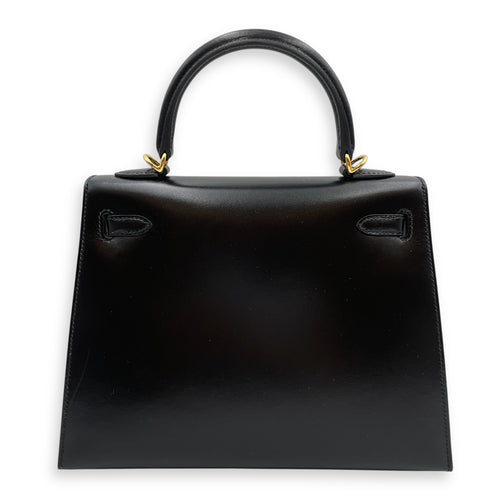 Sellier Kelly 25 Black in Box, Gold hardware