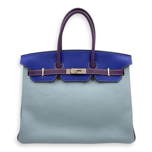 Birkin 35 Blue Lin/Blue Electric/Ultraviolet in Clemence, Brushed Palladium hardware